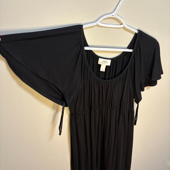 Ann Taylor Loft Little Black Dress Cottagecore Neutral Minimalist Small Mini - Picture 7 of 10